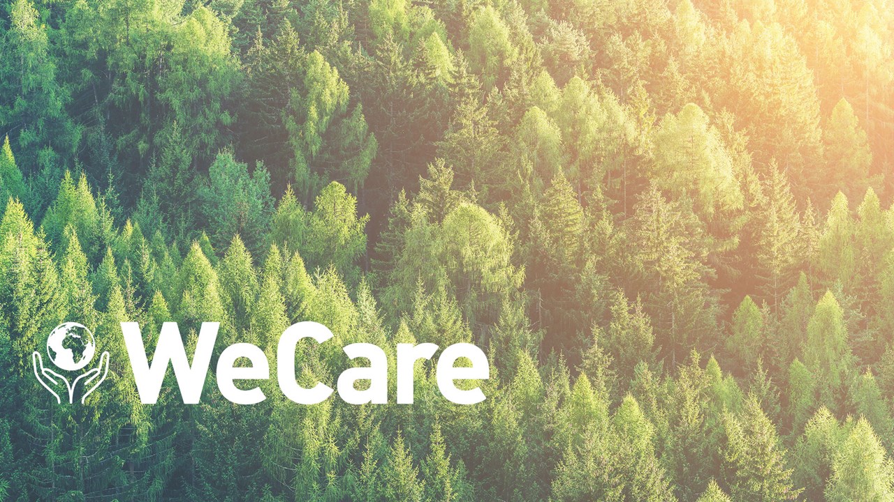 Nature- og WeCare-logo i front