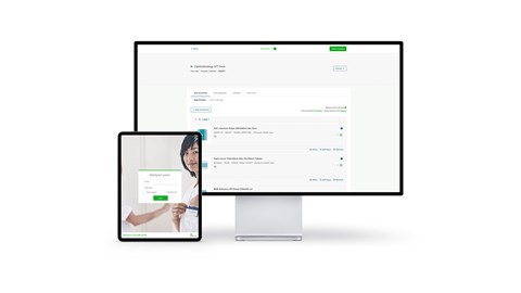 visning av molnlycke portal på pc og nettbrett